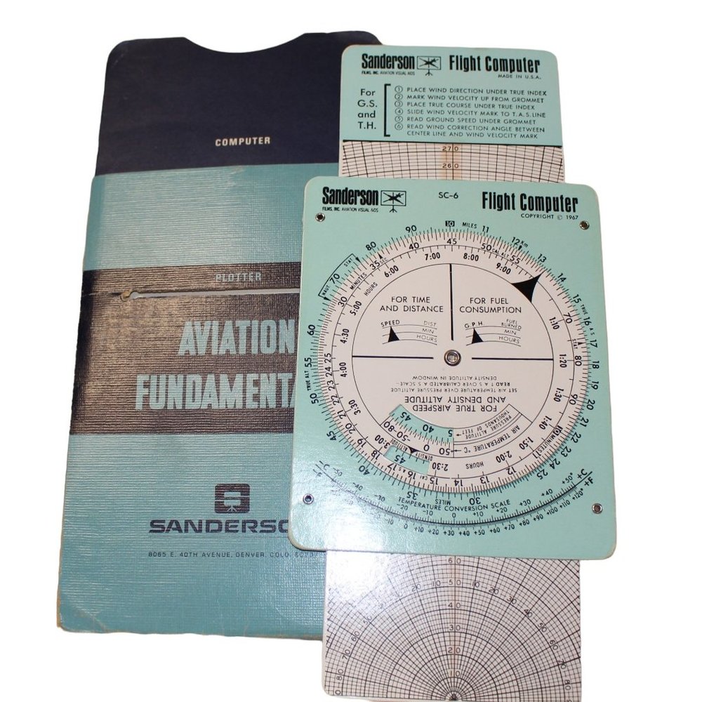 Vintage Sanderson SC-6 Flight Computer 1967 Aviation Plotter